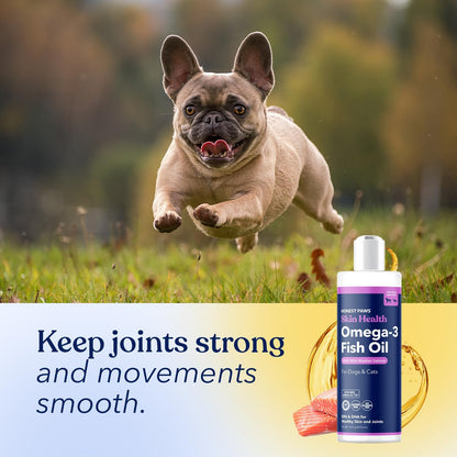 Salmon Oil for Dogs & Cats – Omega-3 Fish Oil Supplement for Skin, Coat, Joint & Heart Health – Natural, Sustainably Sourced Wild Alaskan Salmon, 473 ml