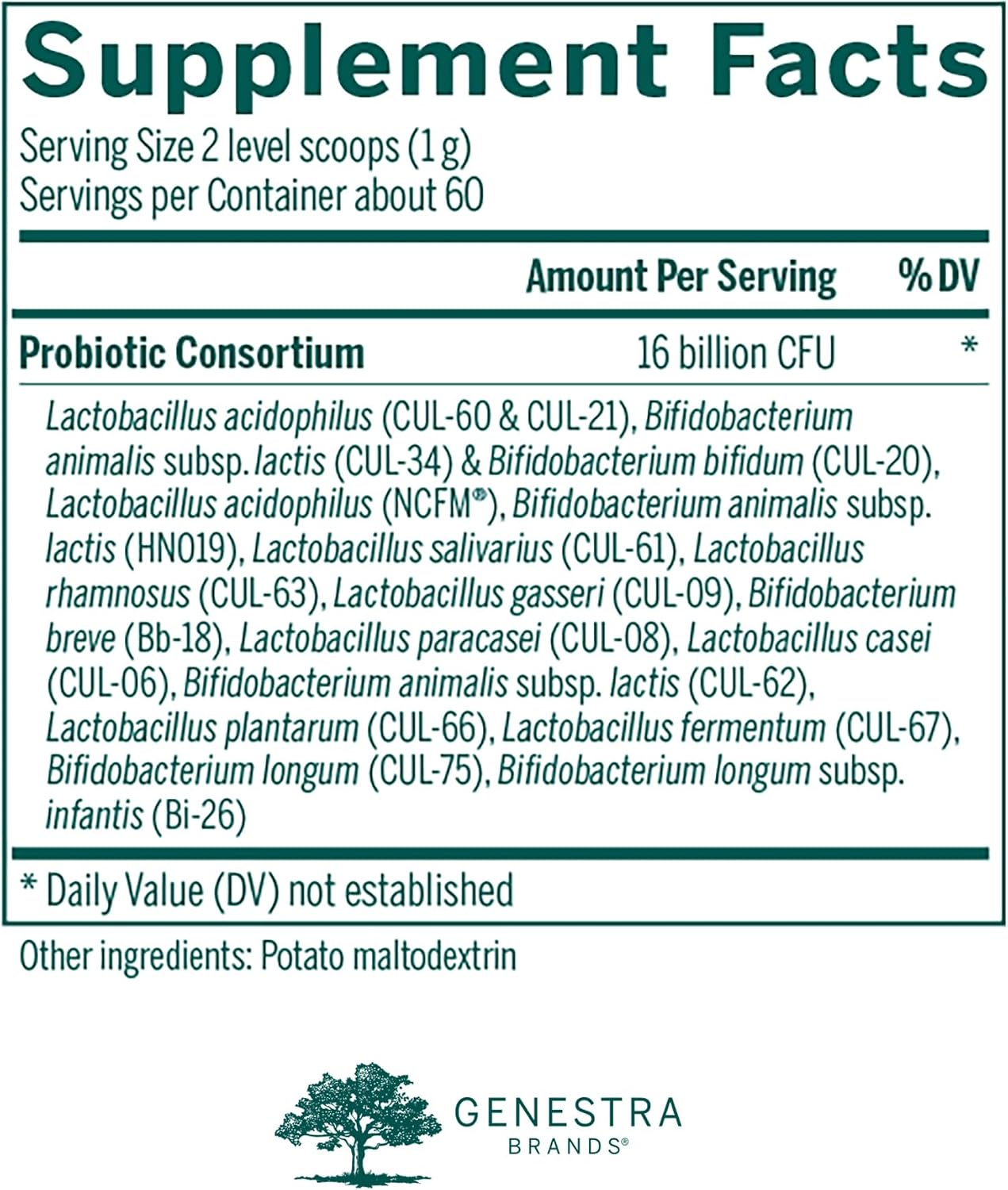 Genestra Brands HMF Multi Strain Powder – Probiotic for Gut & Immune Health, 60 g - görsel 2