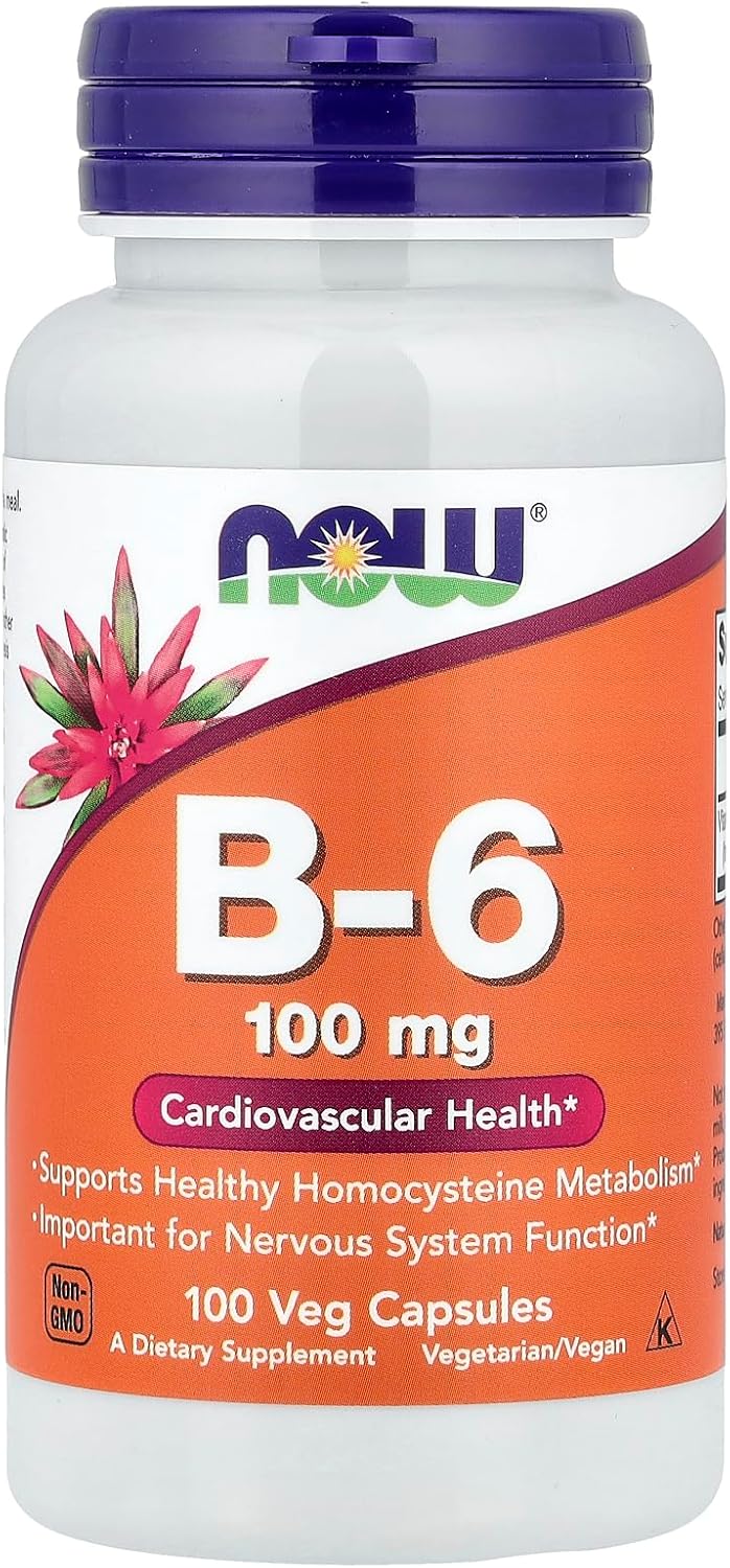 NOW Foods B-6 100 mg, 100 Capsules - görsel 1