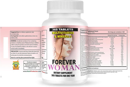Nutrisalud Forever Woman Multivitamin – 365 Tablets (One Year's Supply)