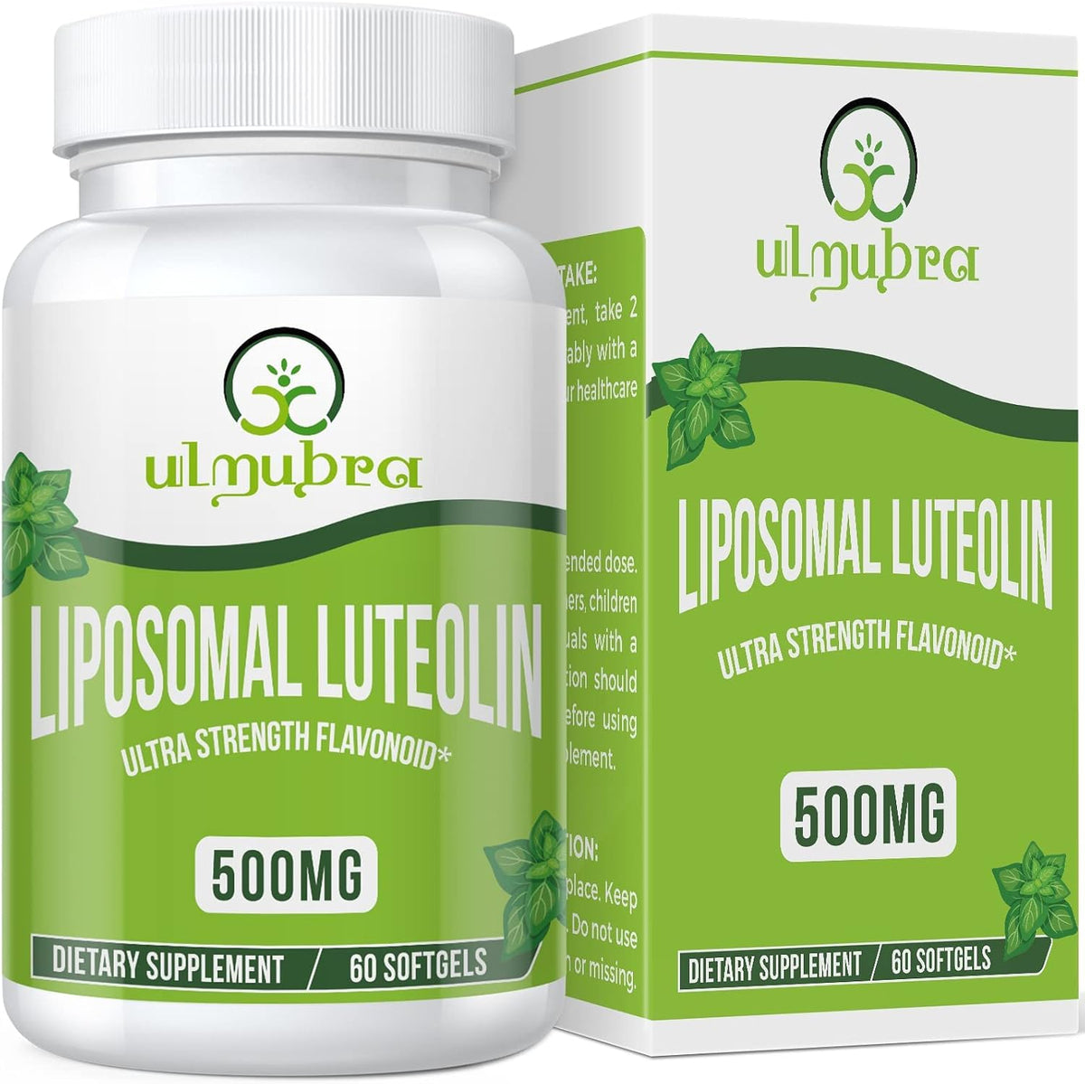 Ulmubra Liposomal Luteolin 500mg, Maximum Absorption, Potent Flavonoid, 60 Softgels, Luteolin Supplement, Non-GM, Gluten-Free - görsel 1