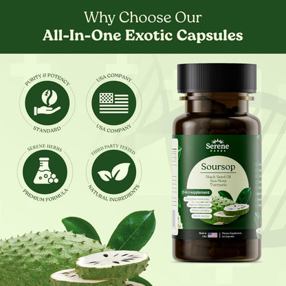 Serene Herbs 17-in-1 Sea Moss Capsules - Irish Moss, Ashwagandha, Turmeric, Bladderwrack - 60 Capsules
