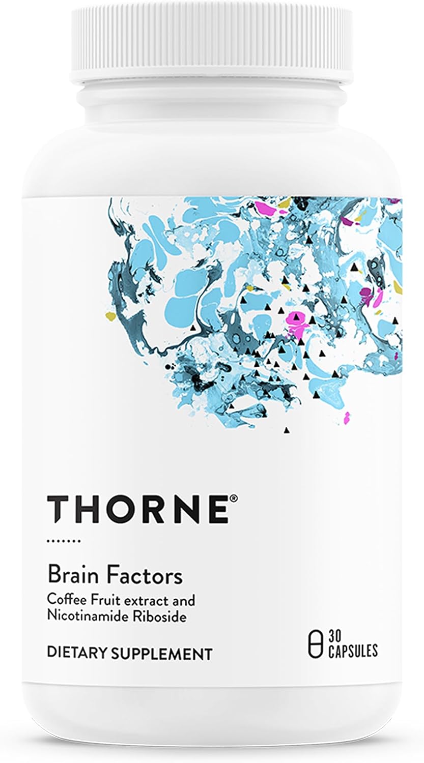 THORNE - Brain Factors - Brain Health Supplement with Nicotinamide Riboside, Coffee Fruit Extract & Betaine Anhydrous - Supports Learning, Memory & Cognition - Independently Tested - 30 Capsules - görsel 1