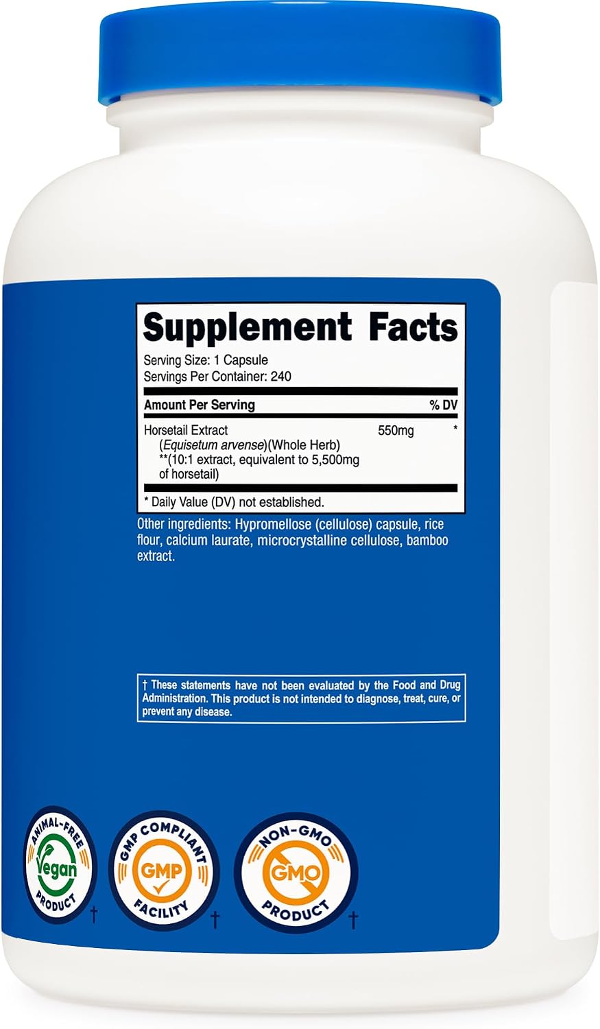 Nutricost Horsetail Extract 240 Capsules - Non-GM, Gluten-free, Vegan - 240 Servings - görsel 5
