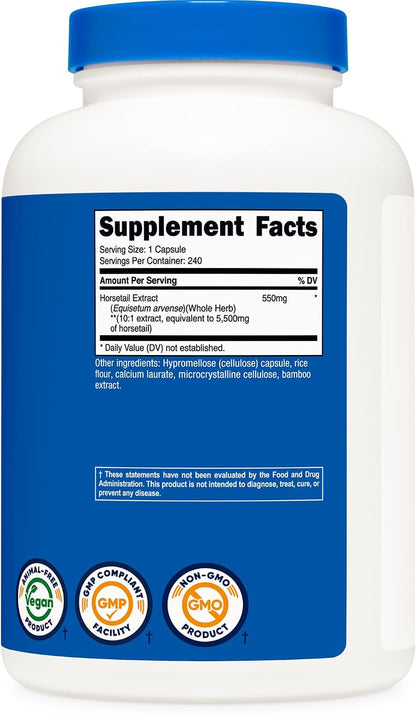 Nutricost Horsetail Extract 240 Capsules - Non-GM, Gluten-free, Vegan - 240 Servings