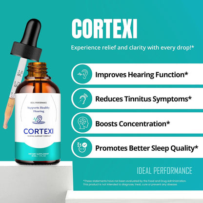 IDEAL PERFORMANCE Cortexi Hearing Support Drops - Maximum Strength Liquid Supplement