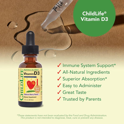 ChildLife Essentials Vitamin D3 Mixed Berry, 1 oz