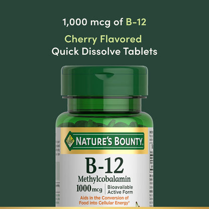 Nature's Bounty Vitamin B12 1000mcg, 60 Tablets