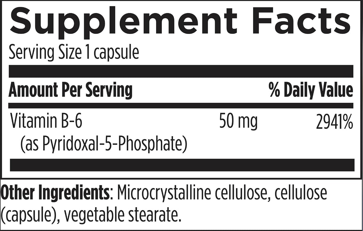 Designs for Health P-5-P - 50mg Vitamin B6 (Pyridoxal-5-Phosphate), 120 Capsules - görsel 3