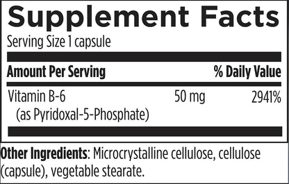 Designs for Health P-5-P - 50mg Vitamin B6 (Pyridoxal-5-Phosphate), 120 Capsules