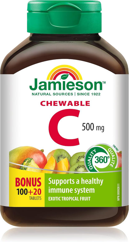 Jamieson Chewable Vitamin C 500 mg Tropical Fruit