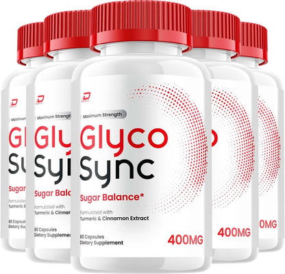 Glyco Sync Capsules – GlycoSync Sugar Optimiser Advanced Supplement, All Natural Formula, 5 Pack (300 Capsules)