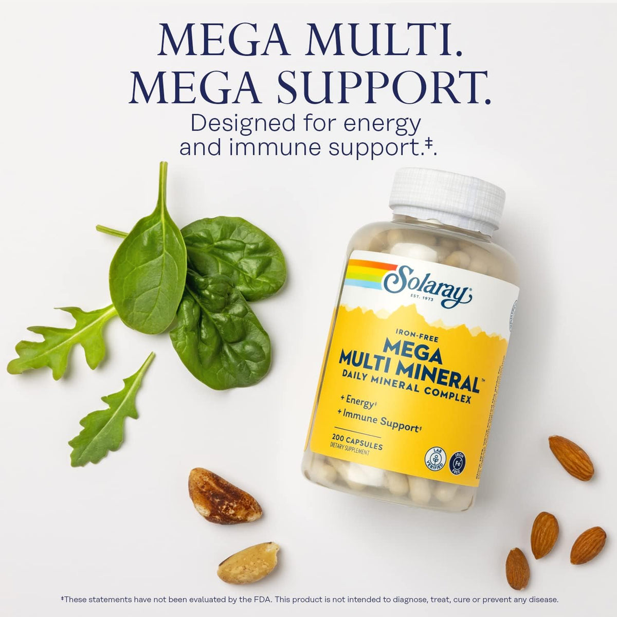 SOLARAY Mega Multi Mineral, Iron-Free - Daily Mineral Supplement with Trace Minerals and Electrolytes - görsel 3