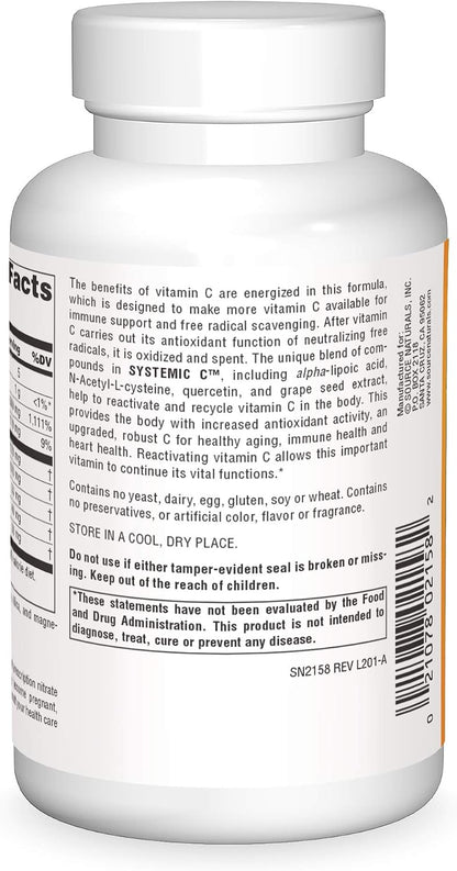 Source Naturals Systemic C, 500mg - 120 Capsules