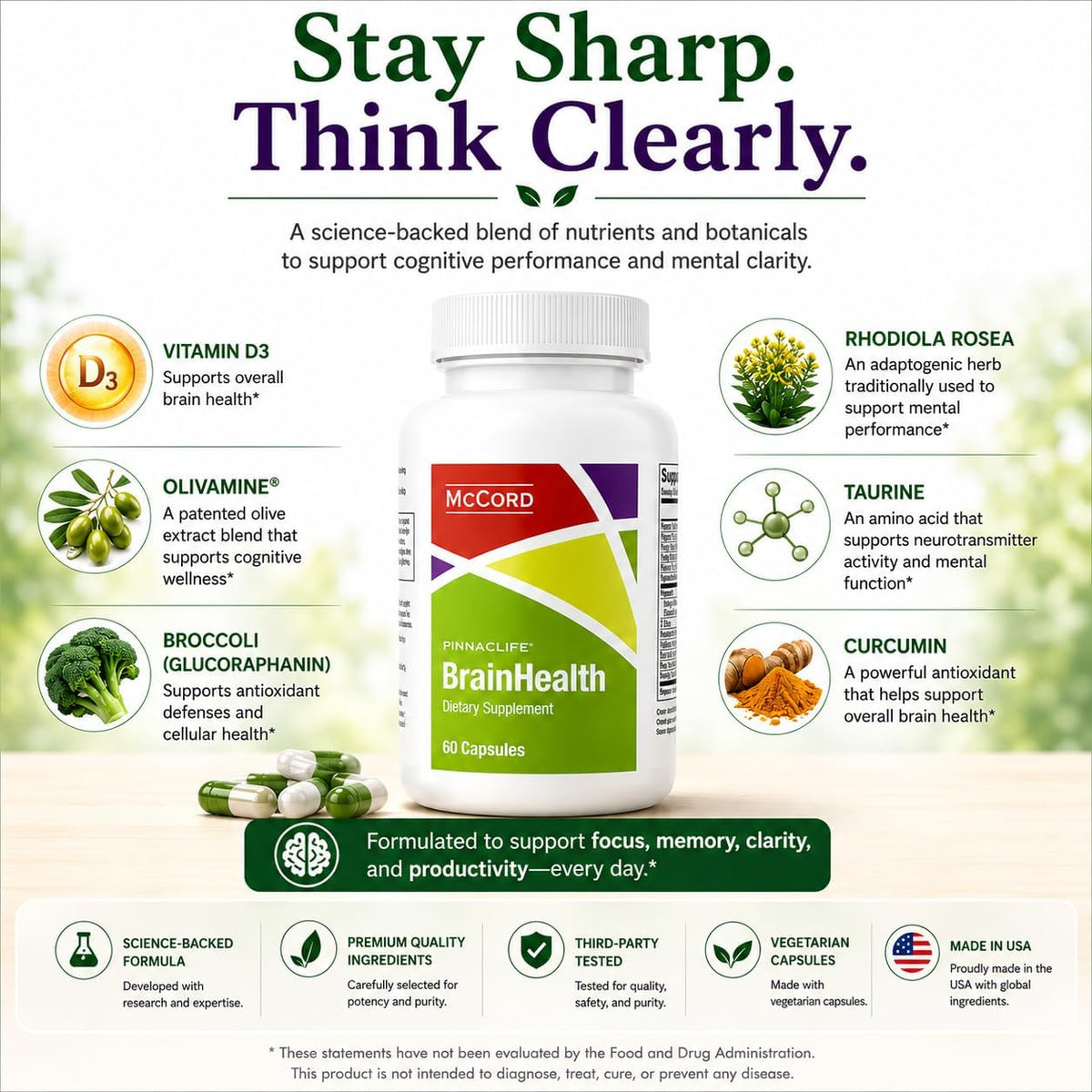 McCord BrainHealth Brain Supplement – for Memory, Focus and Mental Clarity - görsel 4