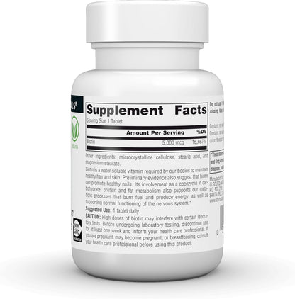 Source Naturals Biotin 5,000 mcg – Hair, Skin and Nail Support – 60 Tablets