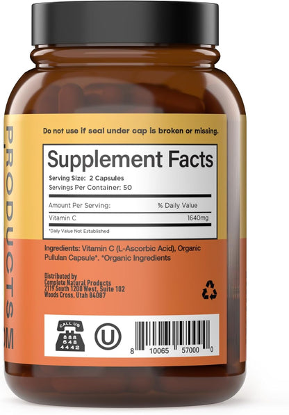 Complete Natural Products Liposomal Vitamin C Capsules – Pure Vitamin C, Immune Support, Enhanced Absorption, Antioxidant Defence