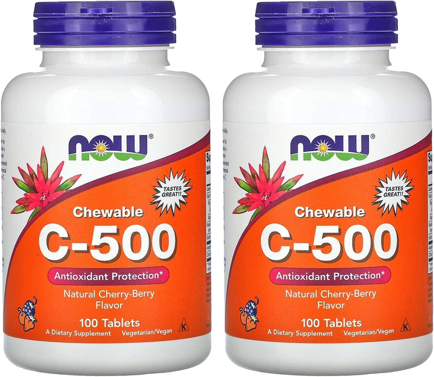 NOW Foods Chewable C-500, Cherry-Berry Flavour - görsel 1