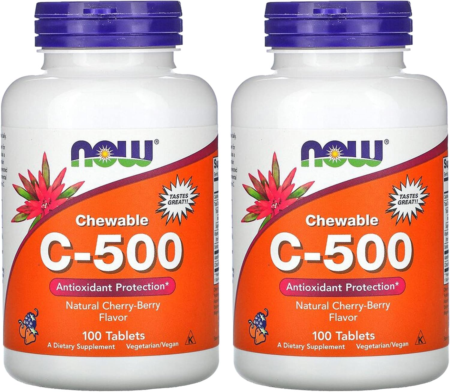 NOW Foods Chewable C-500, Cherry-Berry Flavour - görsel 1