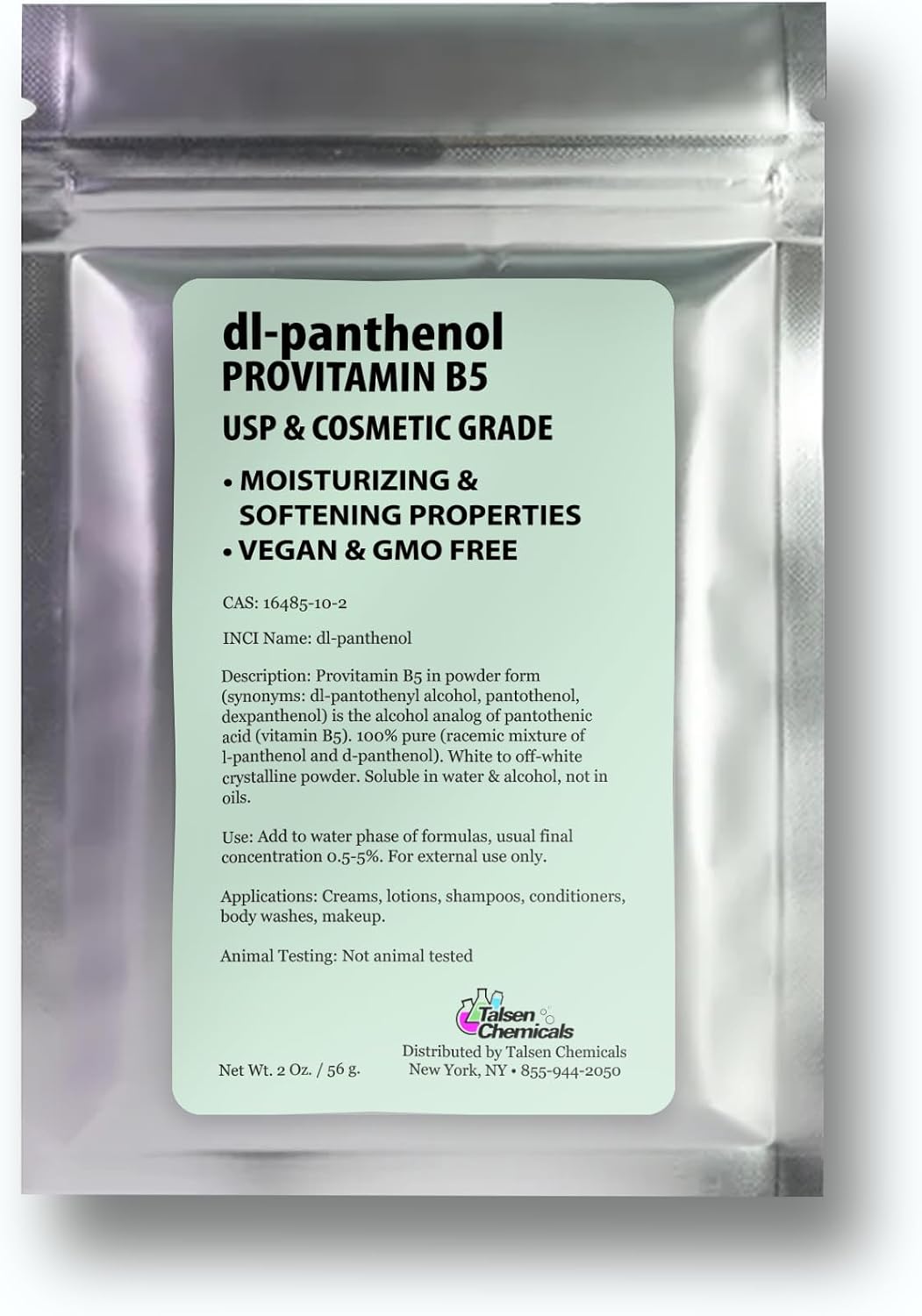 Provitamin B5 Powder dl-Panthenol DIY Panthenol Solution and Panthenol for Hair and Skin Moisturiser (56 g) - görsel 1