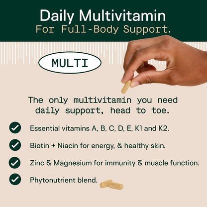 Adapt Naturals Multivitamin for Women and Men – Bio-available Daily Supplement – 30-Day Supply