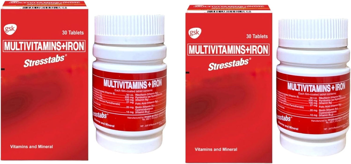 Stresstabs Multivitamins + Iron, 30 Tablets (2-Pack) - görsel 1