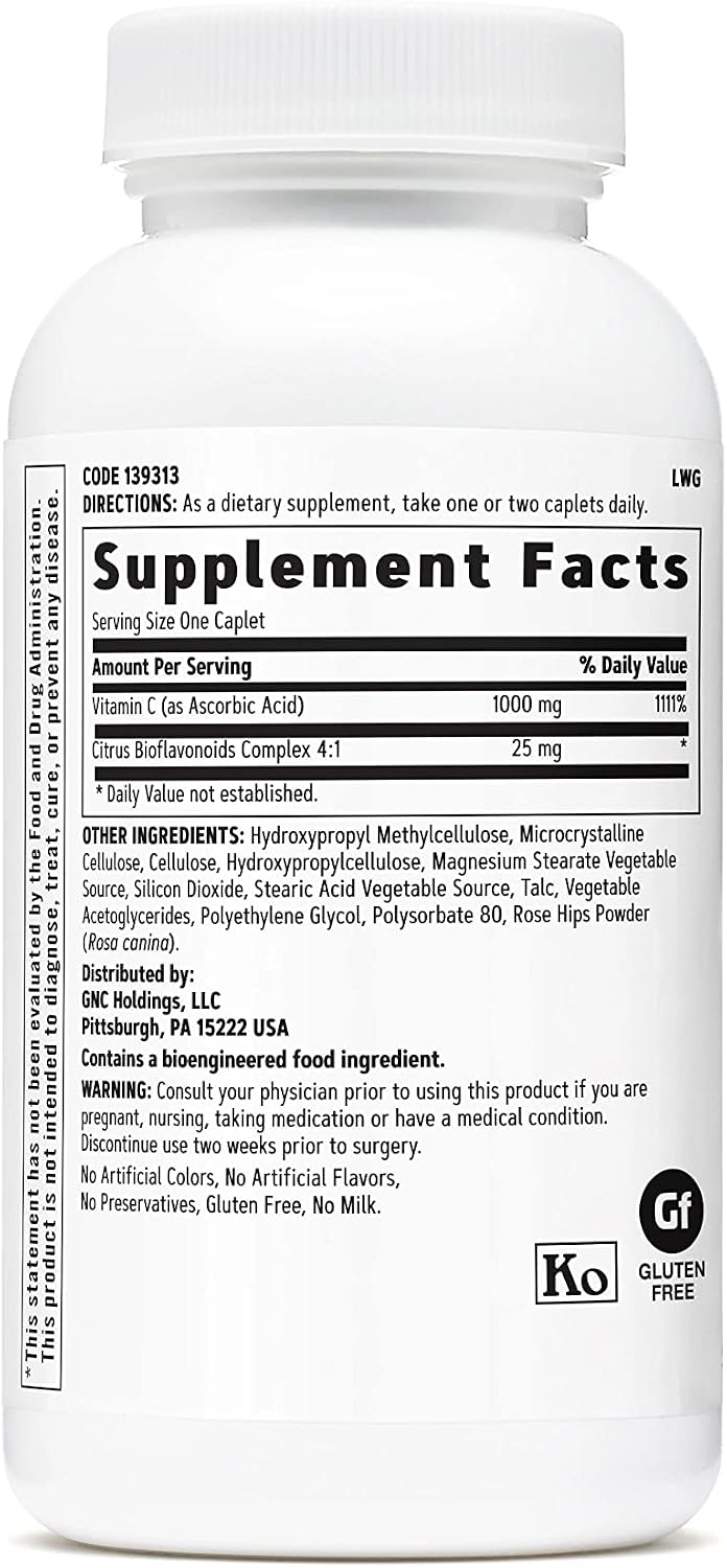 GNC Vitamin C 1000mg, 90 Caplets, Offers Immune Support - görsel 2