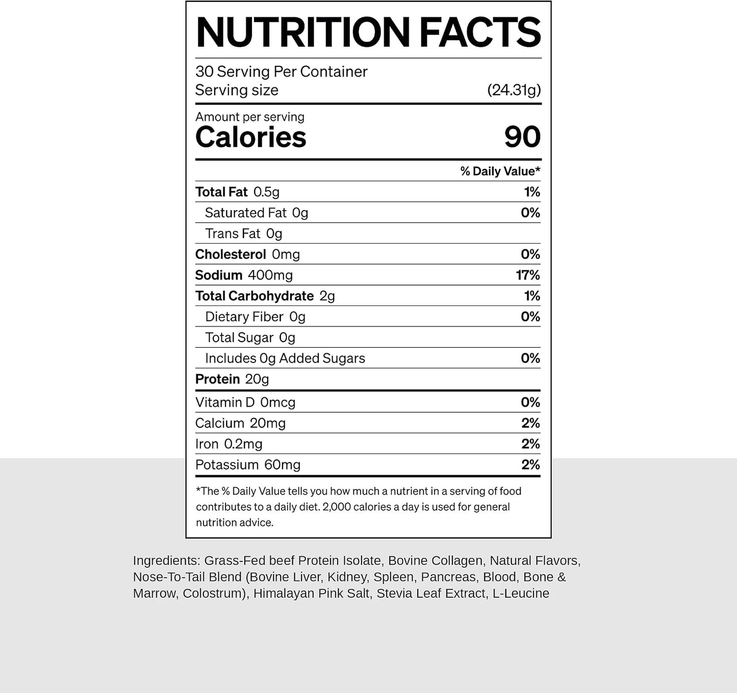 Noble Grass Fed Beef Protein Powder with Collagen, Colostrum & Organ Blend - Vanilla (30 Servings) - görsel 3