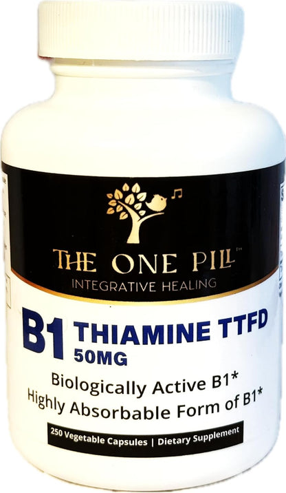 Vitamin B1 Thiamine TTFD - Thiamine Tetrahydrofurfuryl Disulfide, 50 mg, 250 Capsules