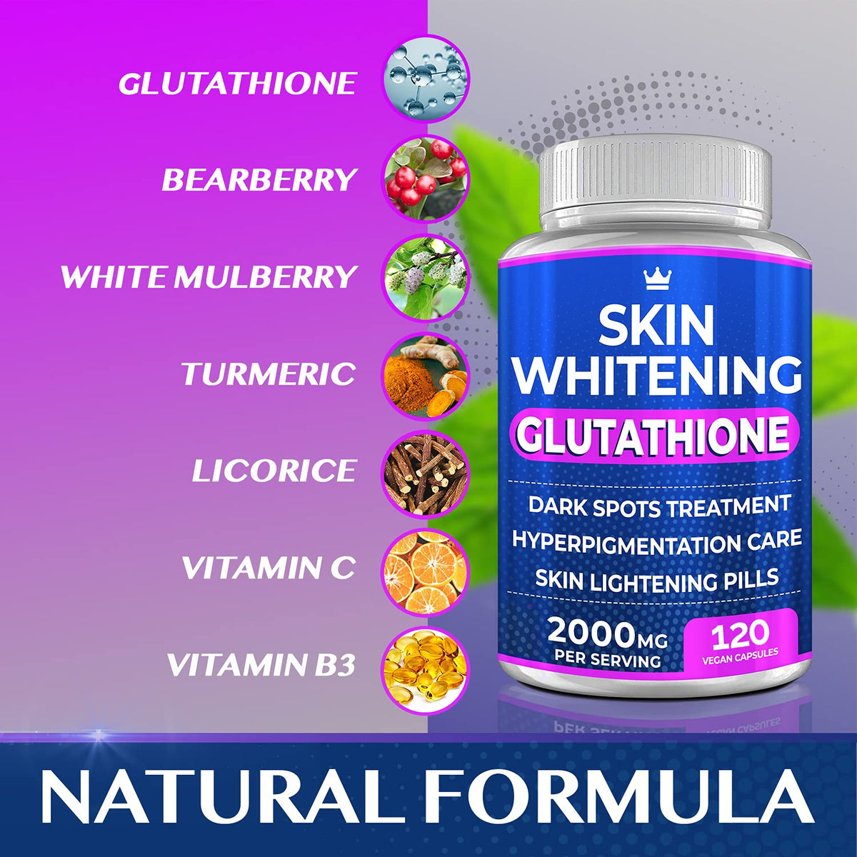 NORTHERN CROWN COSMETICS Glutathione 2000mg – 120 Capsules - görsel 4