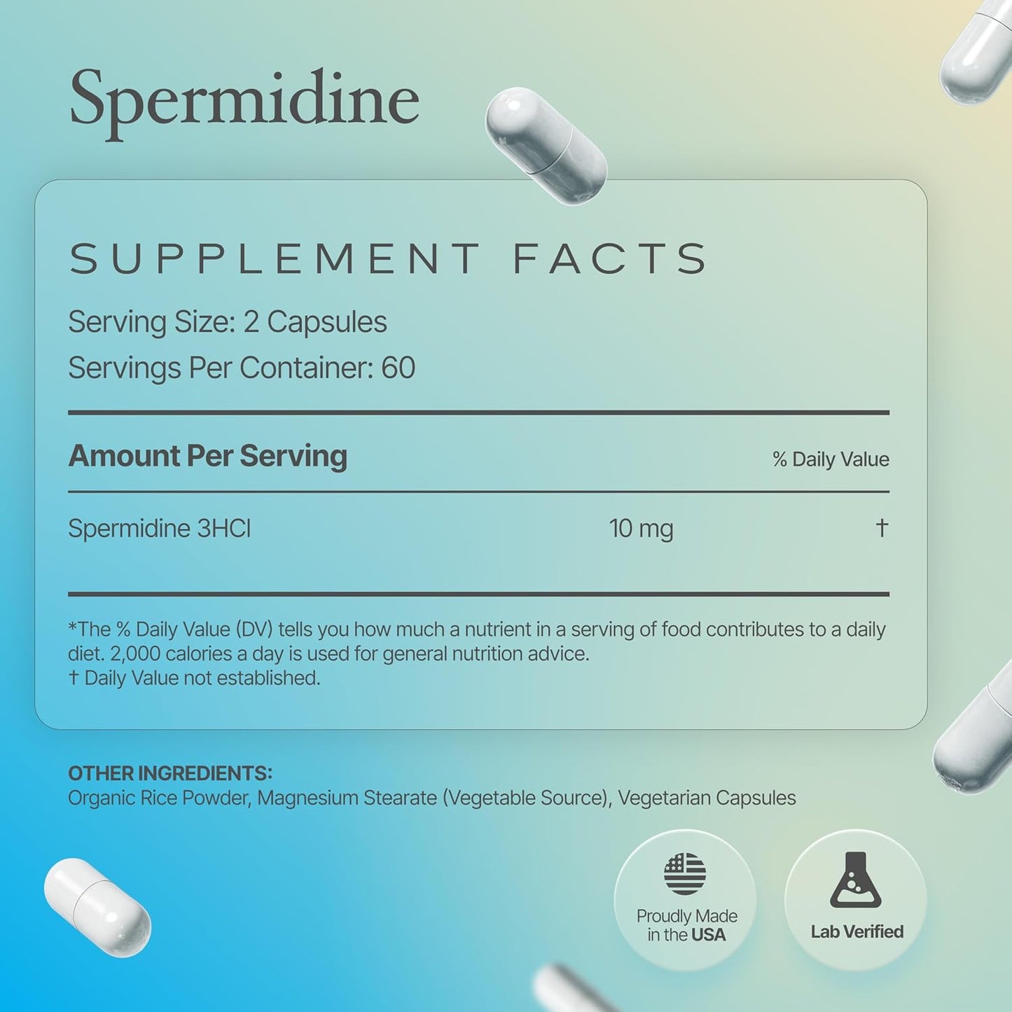 Prime Powders Spermidine Capsules – 99% Pure, Gluten-Free, 10mg per Serving - görsel 5