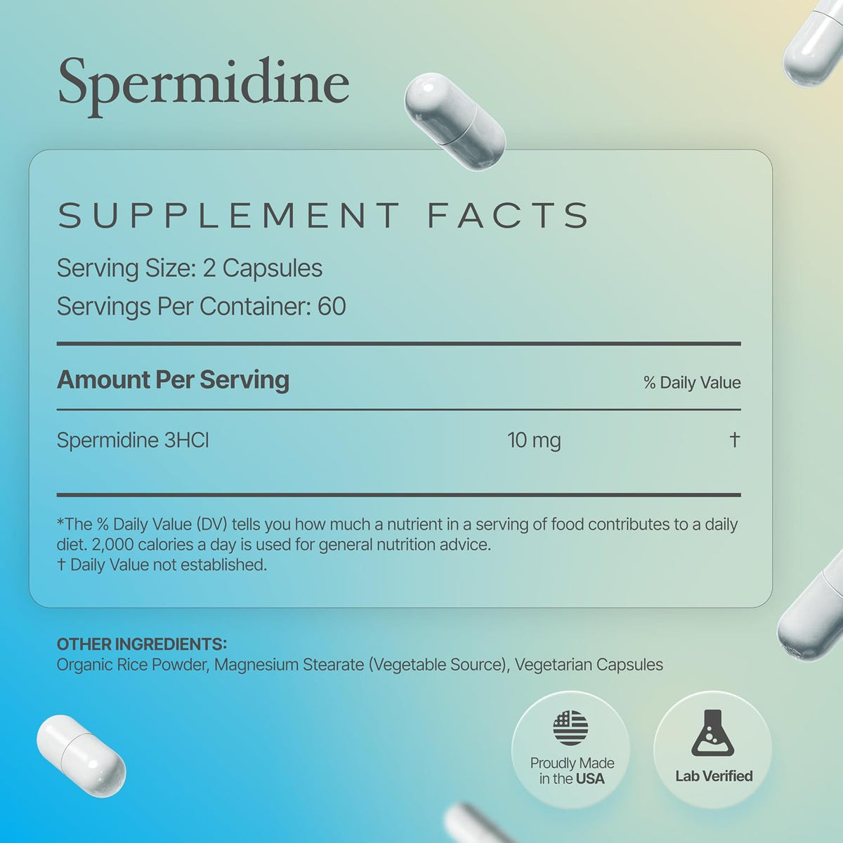 Prime Powders Spermidine Capsules – 99% Pure, Gluten-Free, 10mg per Serving - görsel 5