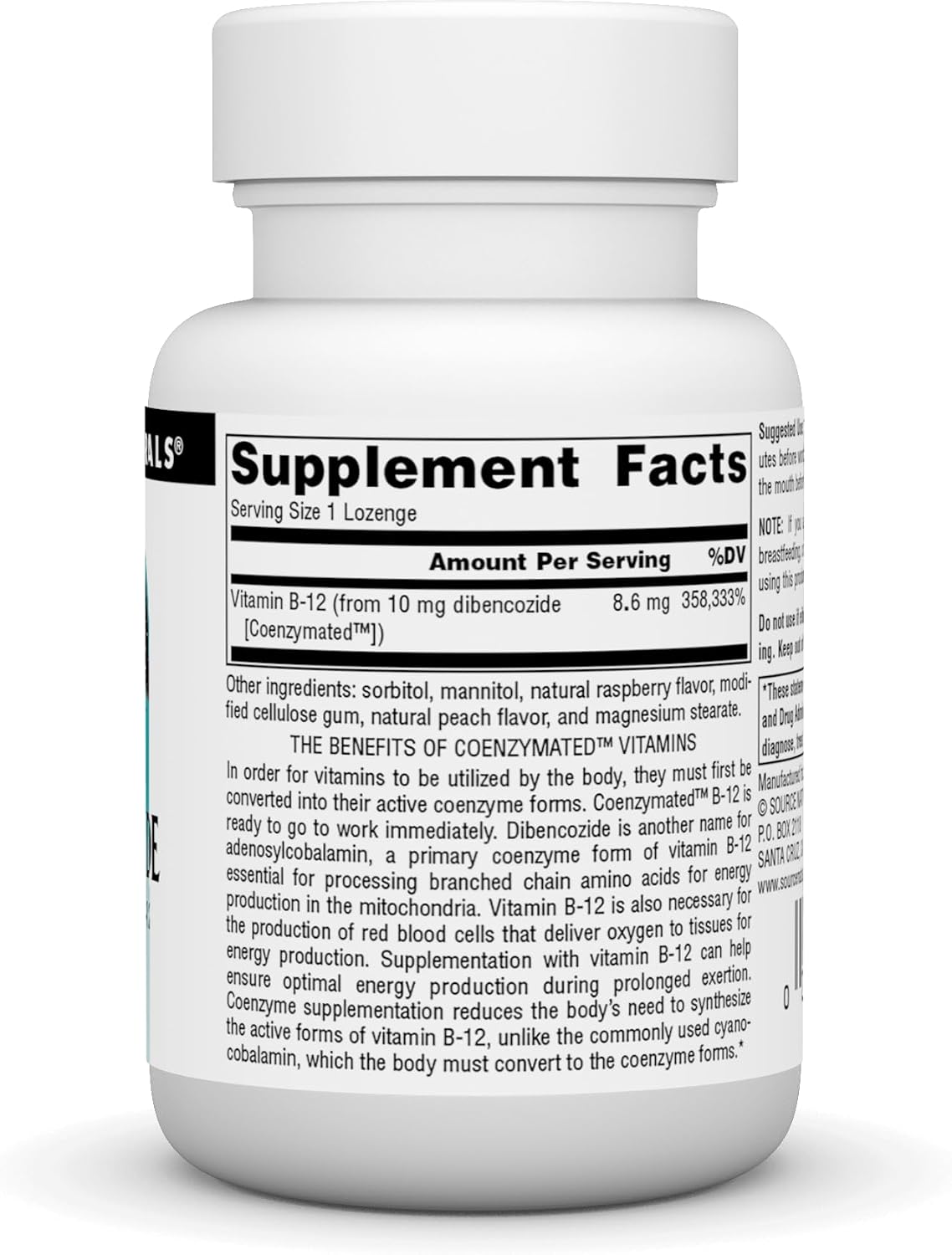 Source Naturals Dibencozide - Coenzymated B-12 Athletic Series, Quick-Dissolving Food Supplement, 30 Lozenges - görsel 2