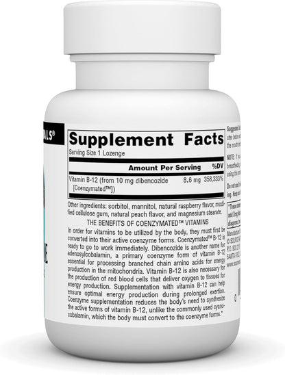 Source Naturals Dibencozide - Coenzymated B-12 Athletic Series, Quick-Dissolving Food Supplement, 30 Lozenges