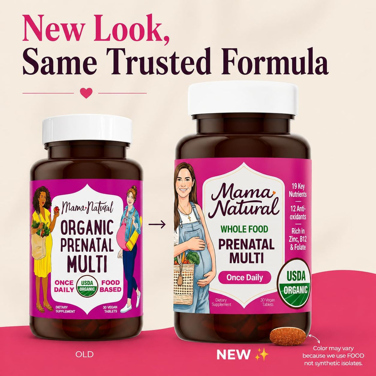 Mama Natural Organic Prenatal Vitamins for Women (30 Servings) | Once-Daily Vegan Prenatal with Folate - görsel 4