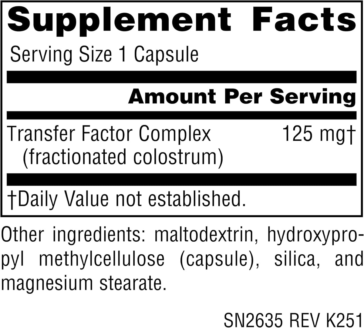 Source Naturals Wellness Transfer Factor, 125 mg, 60 Vegetarian Capsules - görsel 2