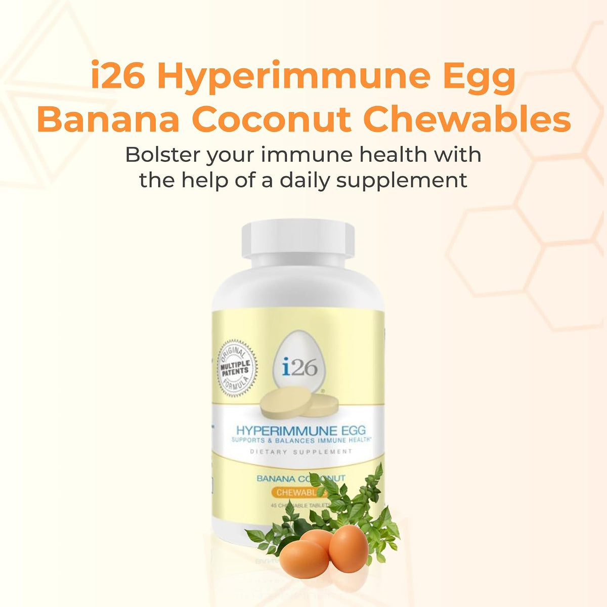 Youngevity i26 Hyperimmune Egg IgY Max Banana Coconut Chewable - 45 Chewable Tablets - görsel 2