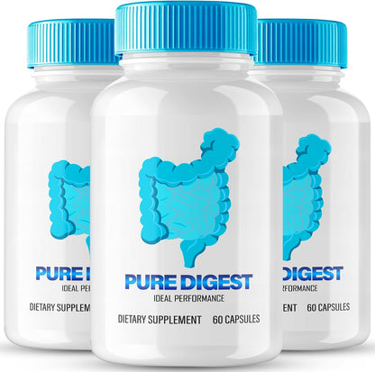 Pure Digest Capsules, Gut and Digestive Support Supplement Capsules - Extra Strength, PureDigest All Natural Gut & Digestive Health, Pure Digest Capsules Overall Wellbeing Reviews (3 Pack)