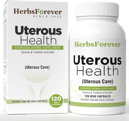 Herbsforever Uterous Care – Herbal Uterine Support Formula, 120 Vegetable Capsules, 800 mg Concentrated Extract