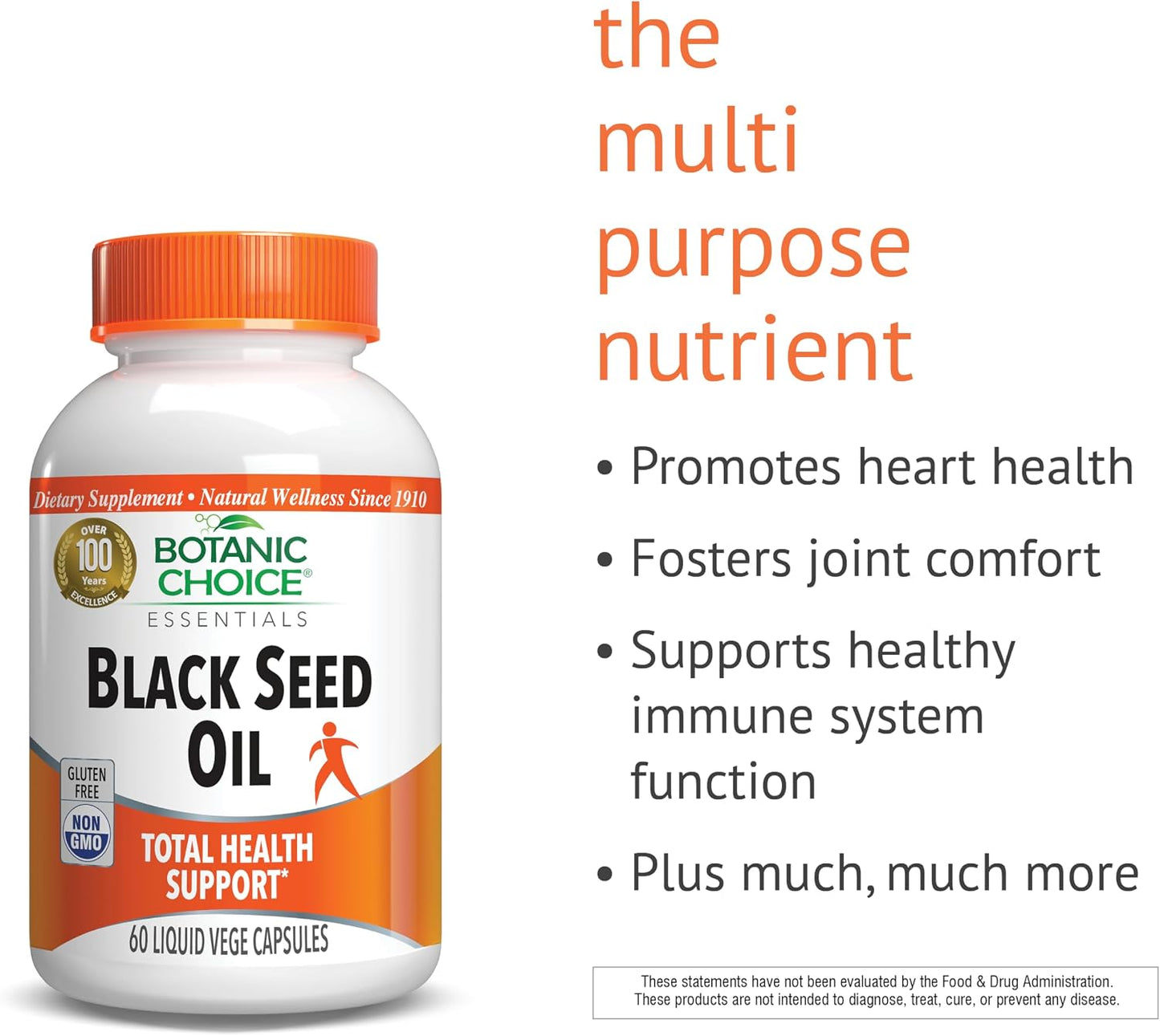 Botanic Choice Black Seed Oil, 500 mg – Black Cumin Seed Oil Supplement, 60 Vegetarian Capsules - görsel 3