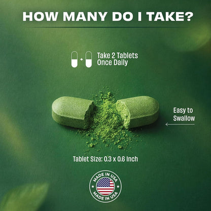 Pomona Wellness Super Greens Supplement - Organic, Non-GMO, 120 Tablets