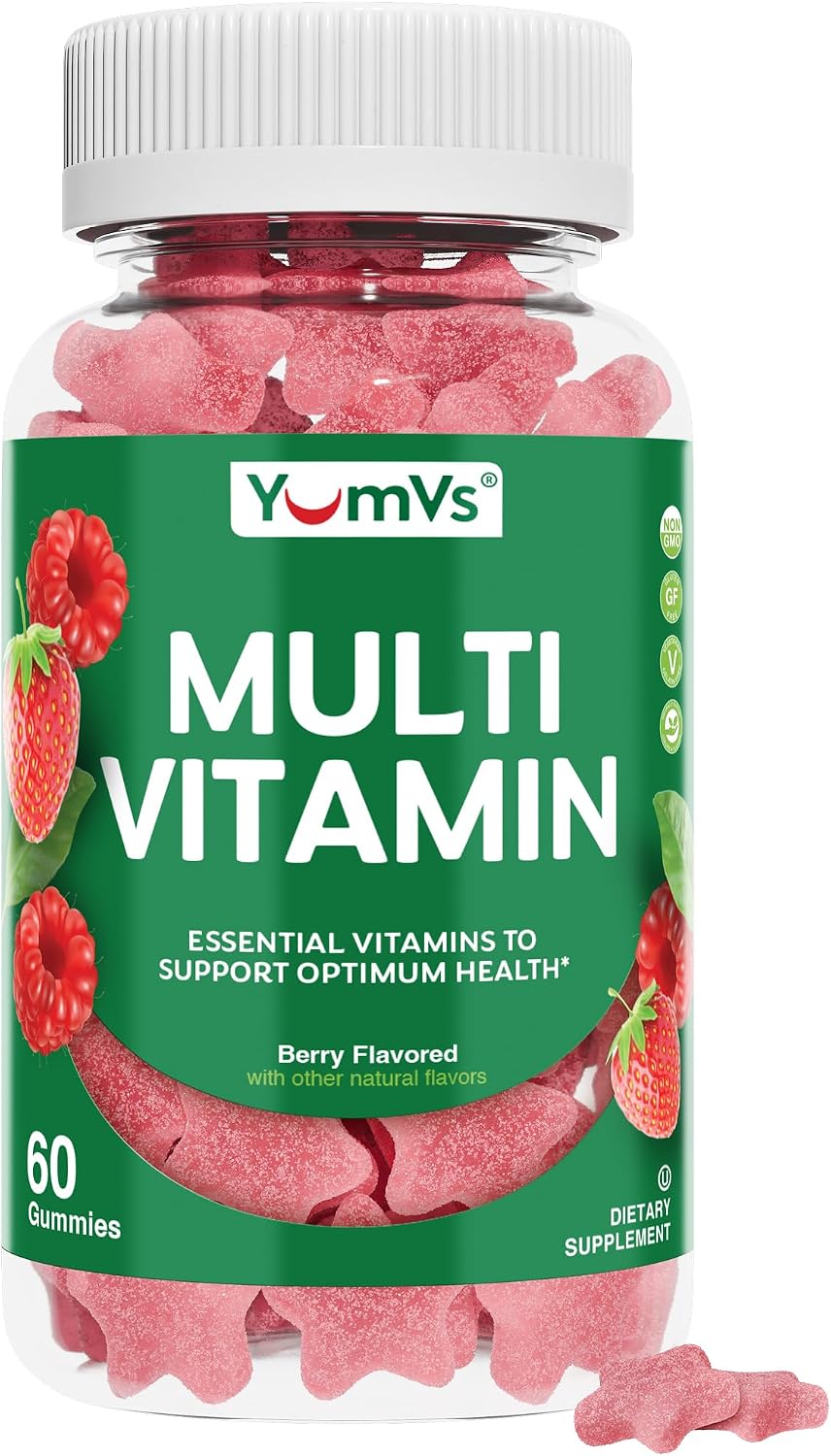 YUM-V'S Adult Multivitamin Gummies - Daily Gummy Vitamin for Women & Men, Immune Support, 60 Count - görsel 8