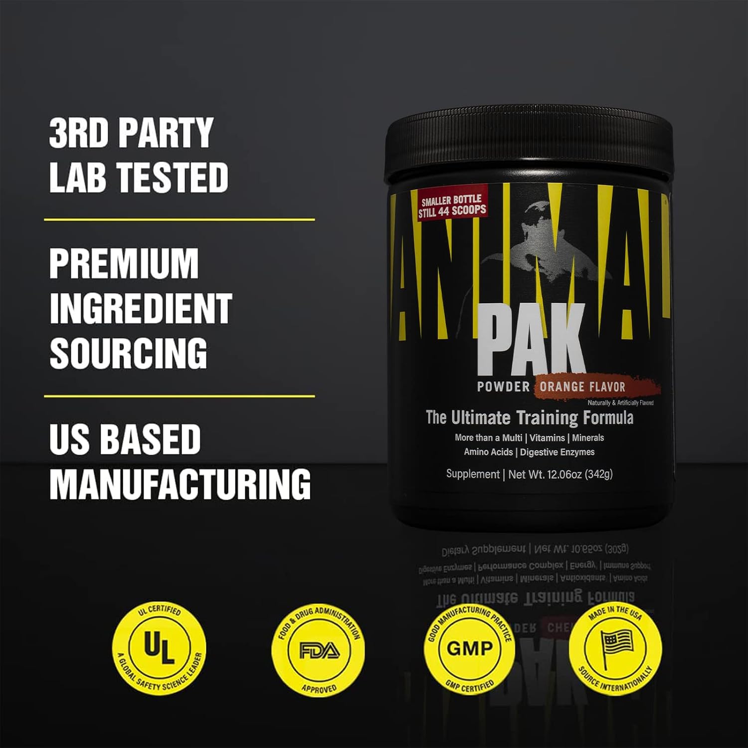 Animal Pak – All-in-One Vitamin & Supplement Powder – Orange Crushed – 44 Servings - görsel 5