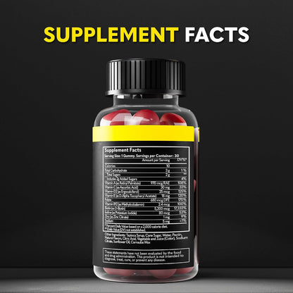 The Beard Club Biotin Beard Growth Vitamin Gummies – Hair Supplement for Men – Vitamins B12, E, & C to Support Thicker Fuller-Looking Facial Hair – Strawberry Flavour Gummy