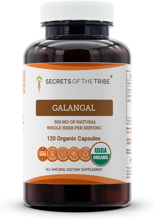 Secrets of the Tribe Galangal USDA Organic Vegetarian Capsules | 120 Count