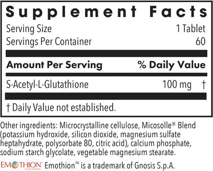 ARG Acetyl-Glutathione 100 mg – 60 Tablets