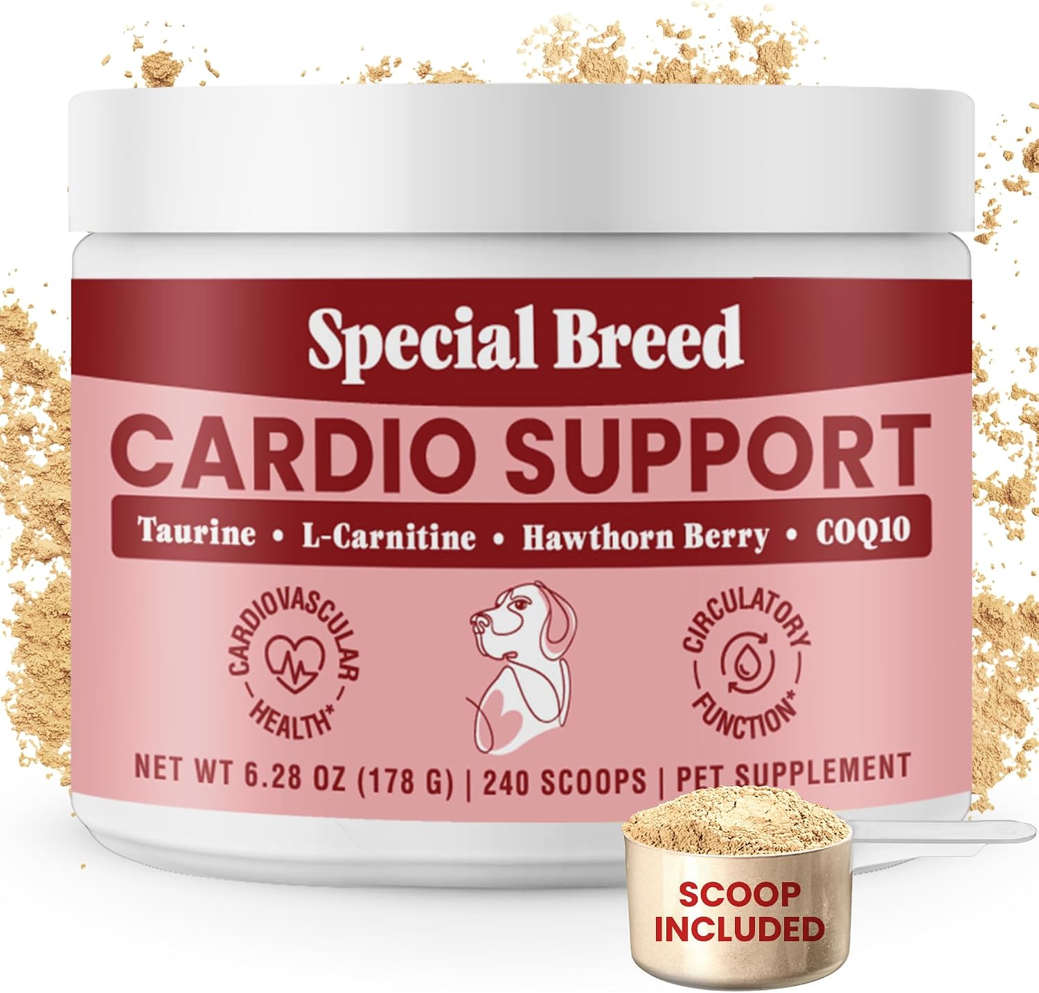 Special Breed Cardio Support for Dogs – Taurine, L-Carnitine, CoQ10 & Organic Hawthorn Berry Powder – 120 Servings - görsel 9