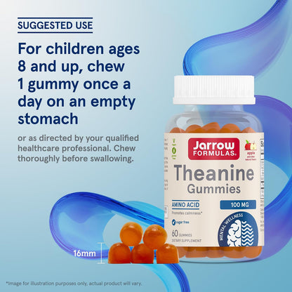 Jarrow Formulae Theanine 100 mg Gummies - Apple Flavoured - 60 Gummies