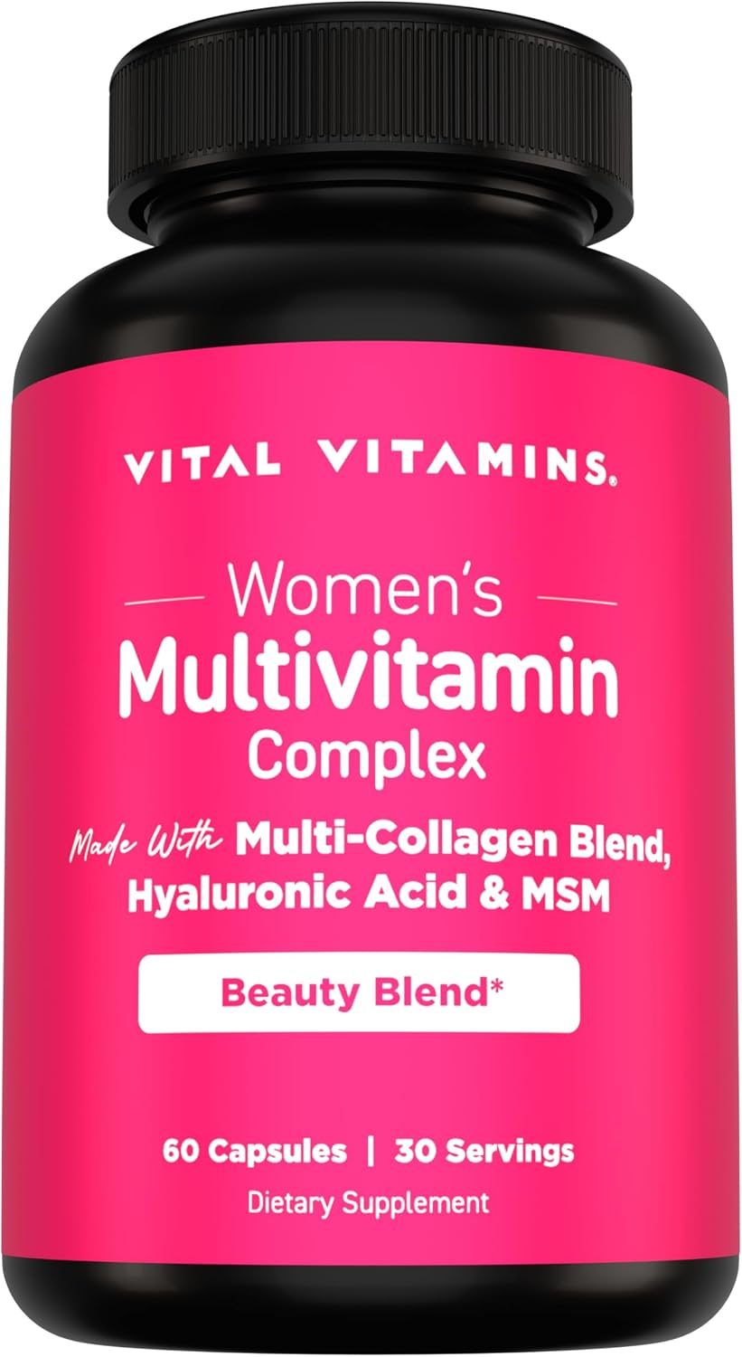 Vital Vitamins Women's Multivitamin Complex - Multi-Collagen Blend, Hyaluronic Acid, MSM - 60 Capsules - görsel 1