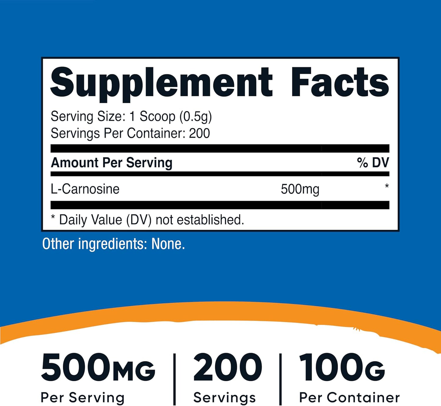 Nutricost L-Carnosine Powder 100g (200 Servings) – Non-GMO - görsel 2